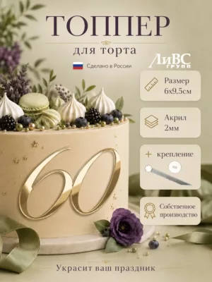 Топпер для торта цифра 60