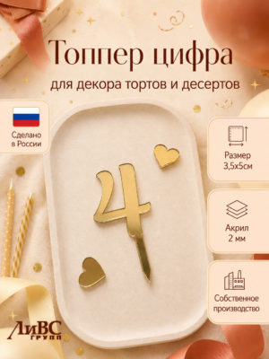 Топпер для торта цифра 4